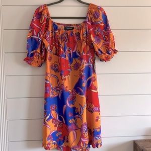 Modcloth Resort Mini Dress in Purple and Orange